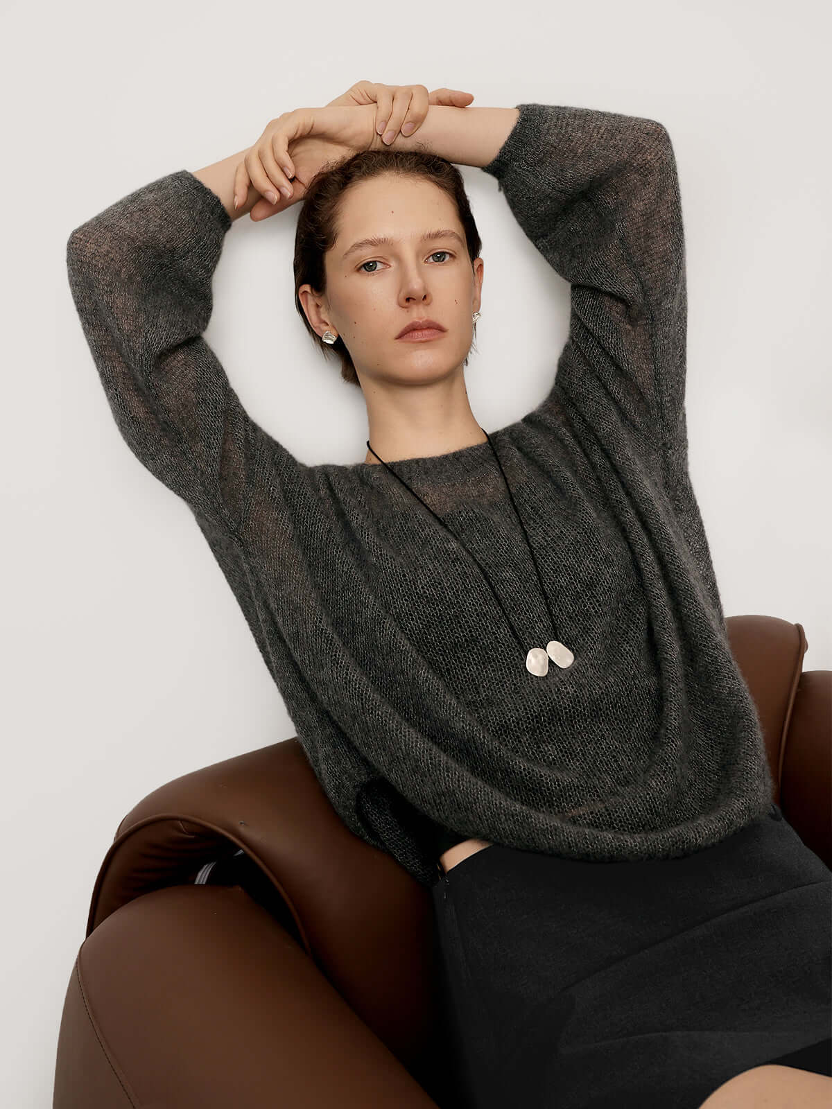 Cashmere-silk Relaxed Pullover Sweater