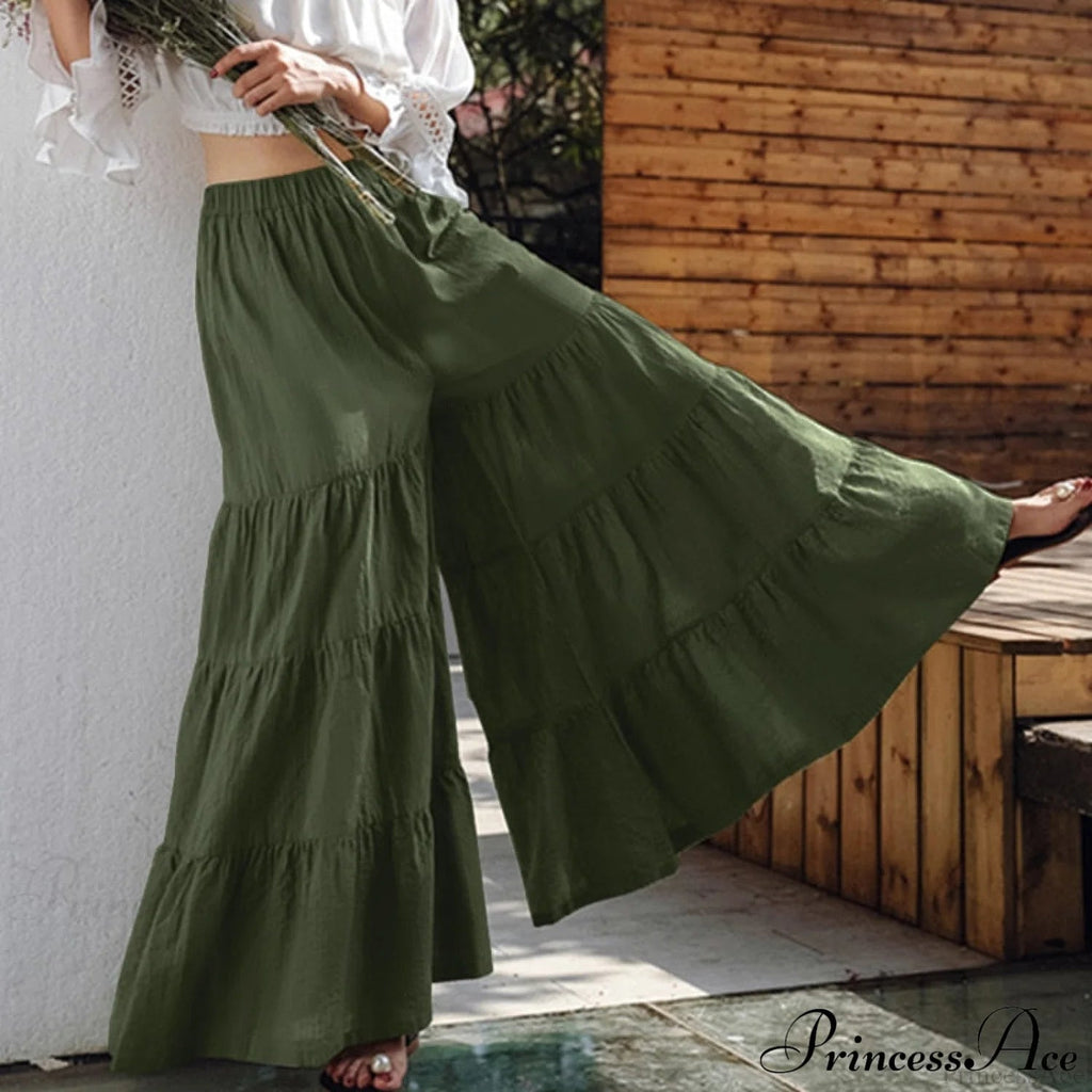 Elastic Waist Long Pants