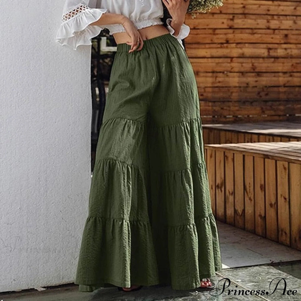 Elastic Waist Long Pants
