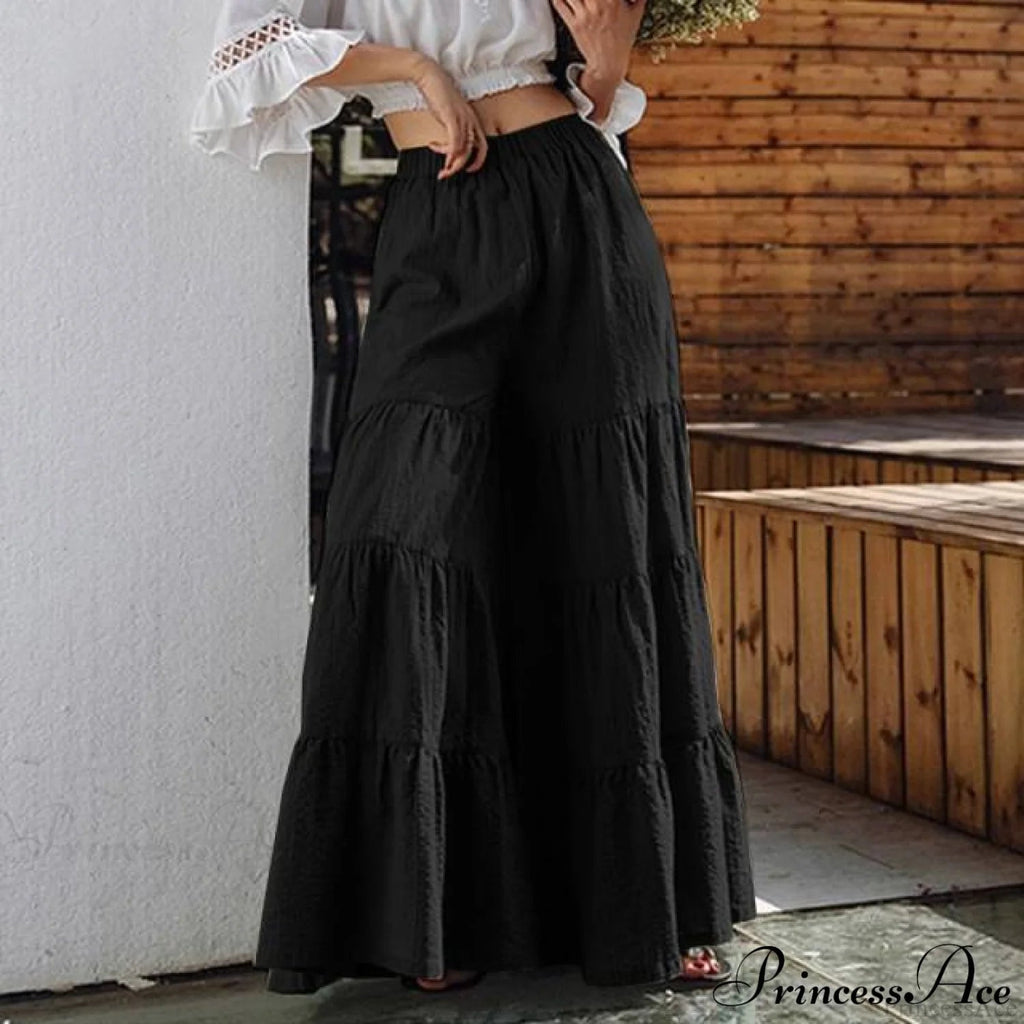 Elastic Waist Long Pants