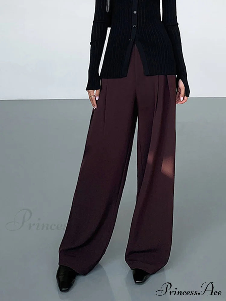 Pleated Graceful Wide Leg Pants