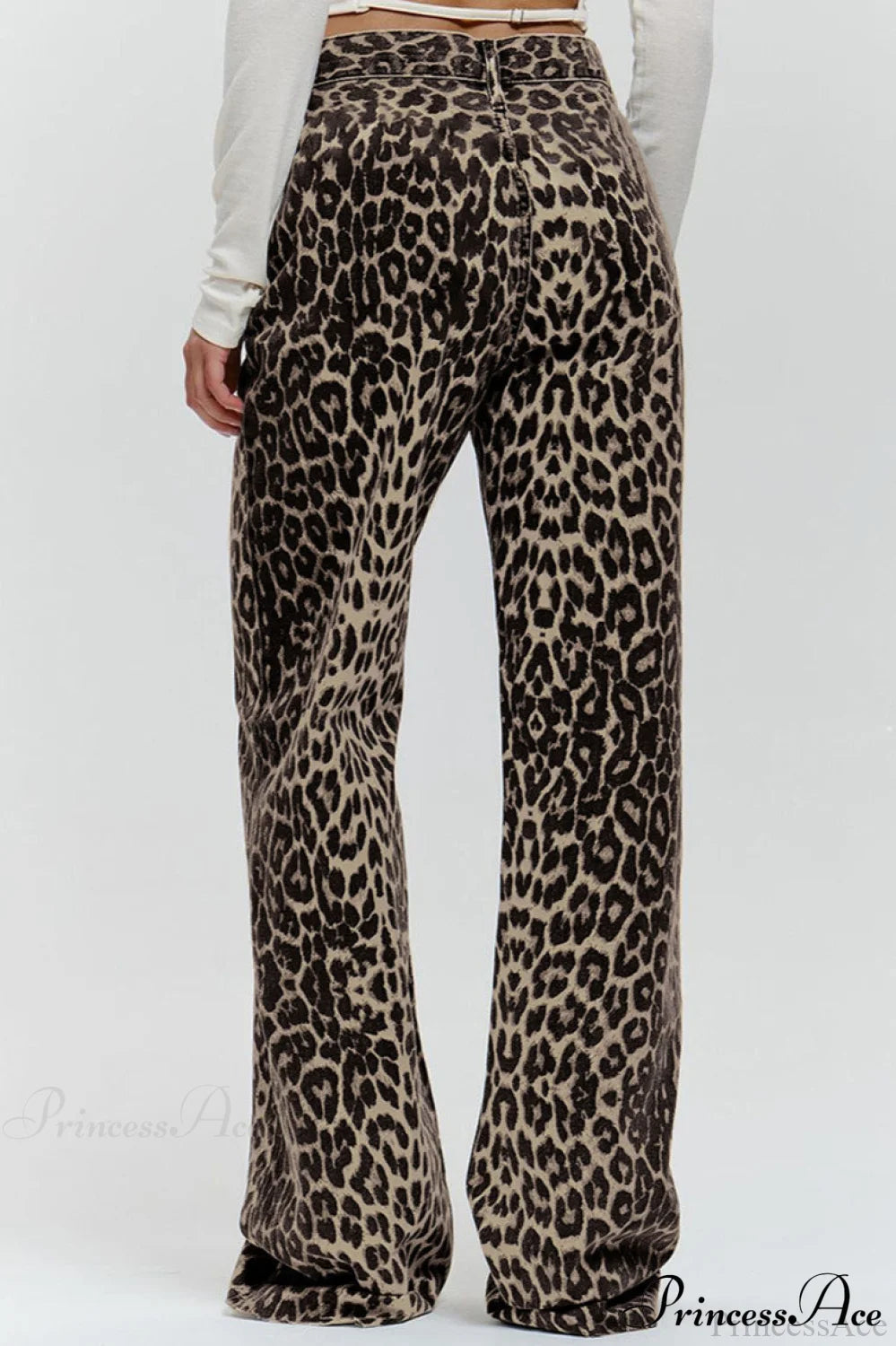 Pure Cotton Leopard Print Wide Leg Pants