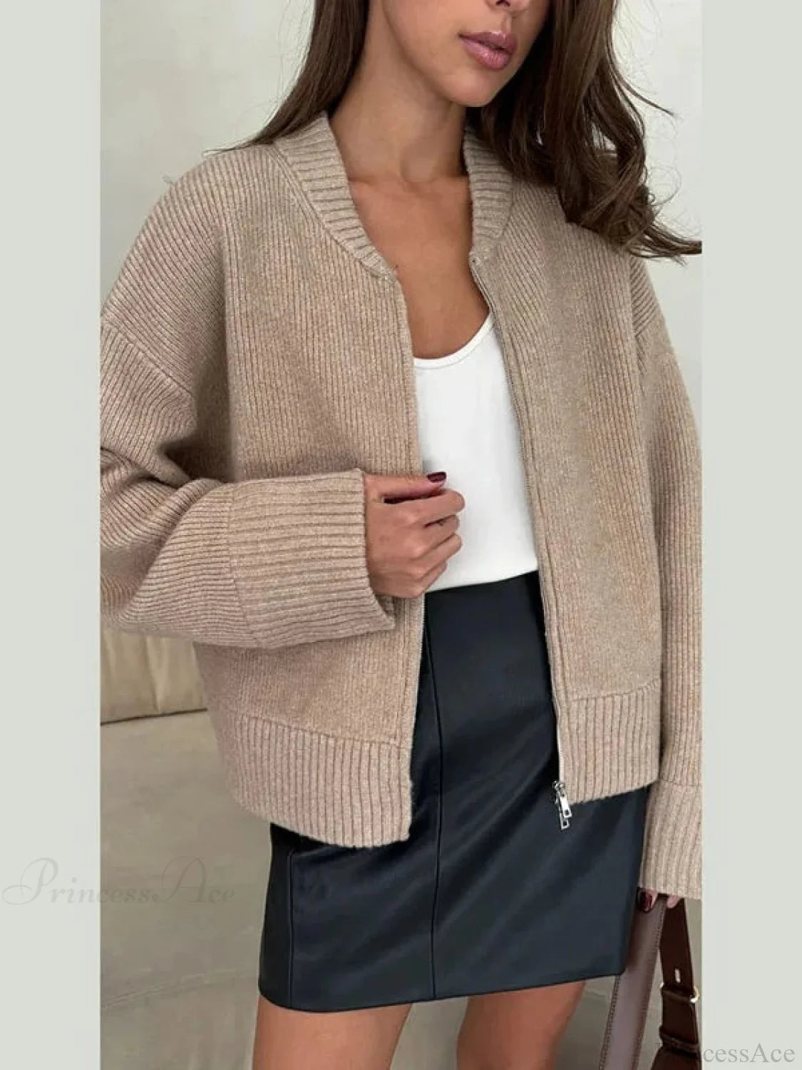 Slim Zipper Cardigan
