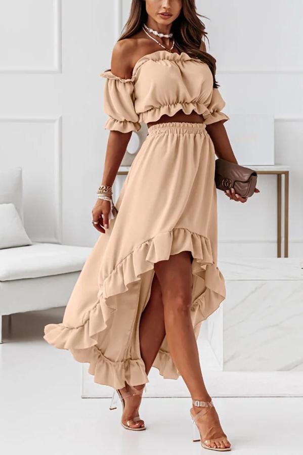Off the Shoulder Midi Dress Suit