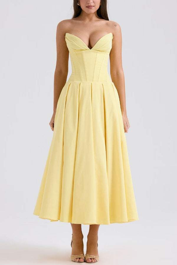 Milady Strapless Midi Dress