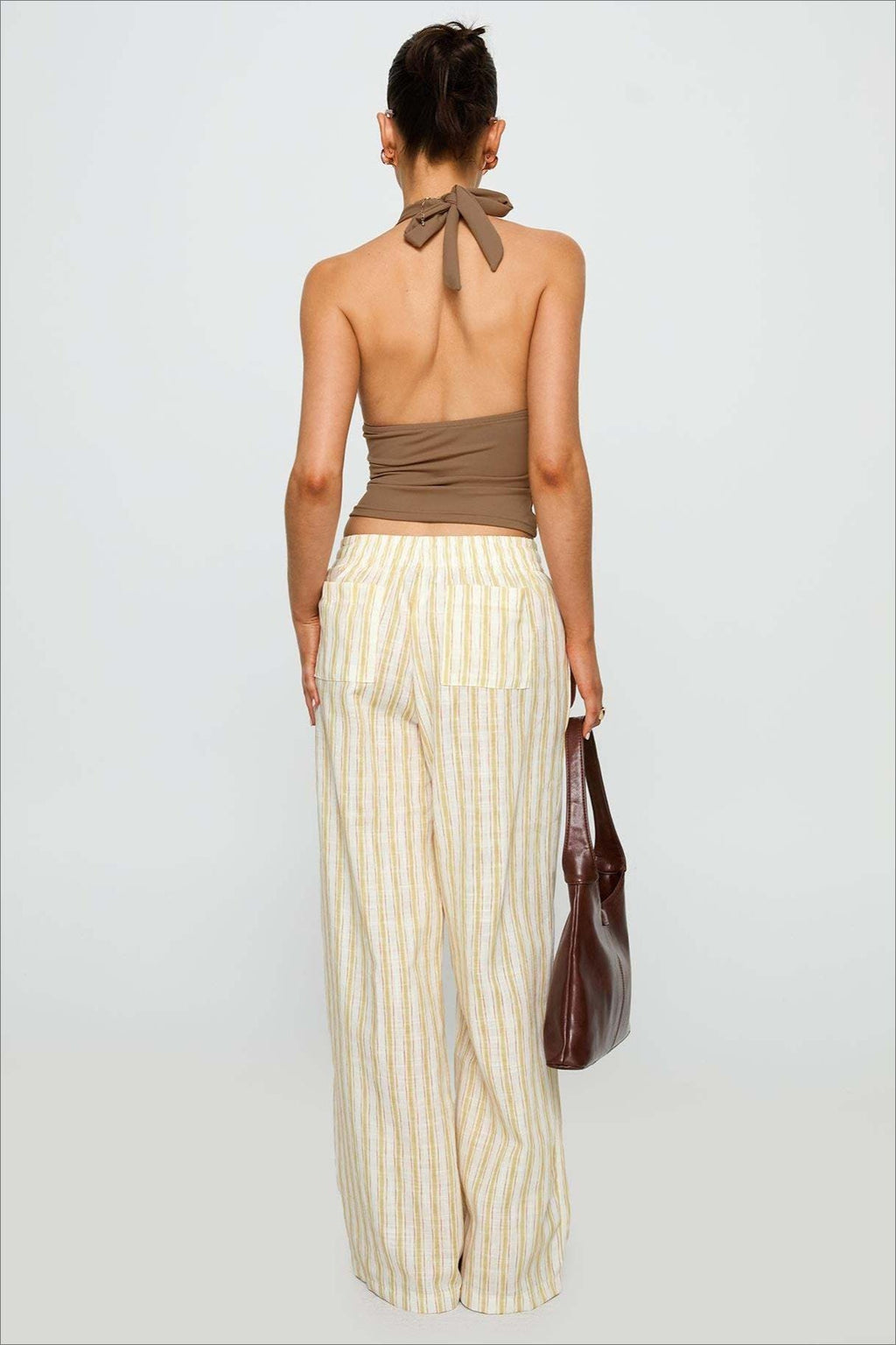 Colorblock Striped Wide-leg Relaxed Pants