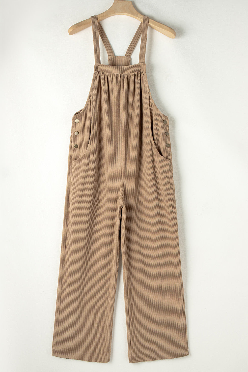 Color Pocketed Corduroy Overall