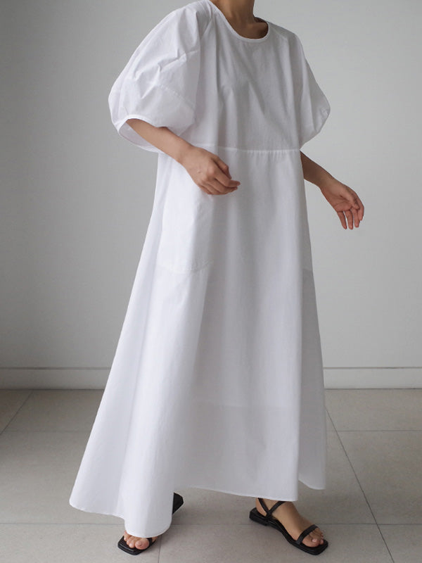 Original Bishop Sleeve Color Midi Dress