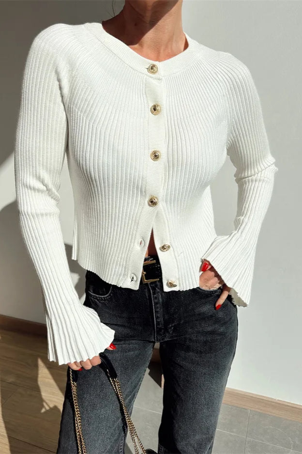 Rib Knit Slim Cardigan