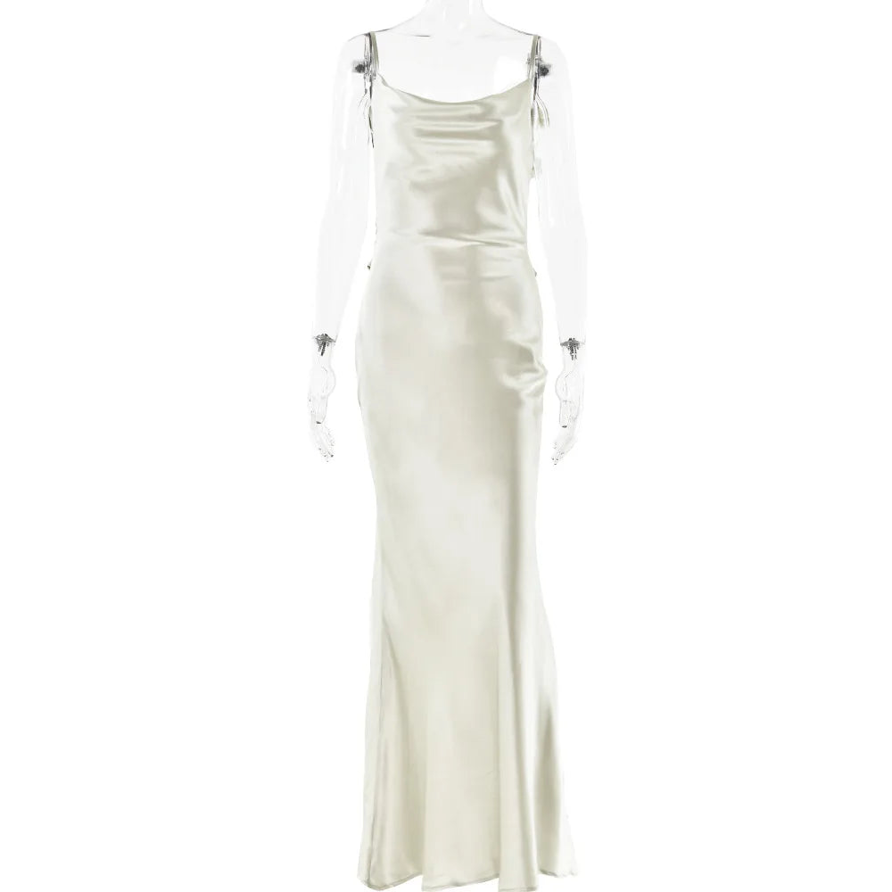 Backless 3drose Tassel Maxi Long Dresses for Sleeveless High Waist Bodycon Dress Lady Party Robe
