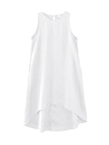 High-low Loose Color Round-neck Midi Dresses