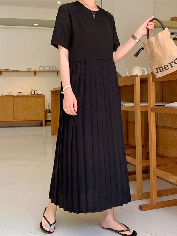 Urban Ruffled Split-joint High Waisted Short Sleeves Midi Dress