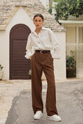 High-waist Straight-leg Pants