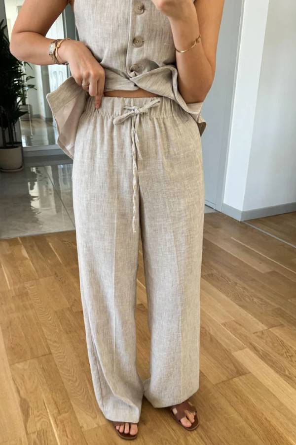 Split Vest & Lace-up Pants Two-piece Set