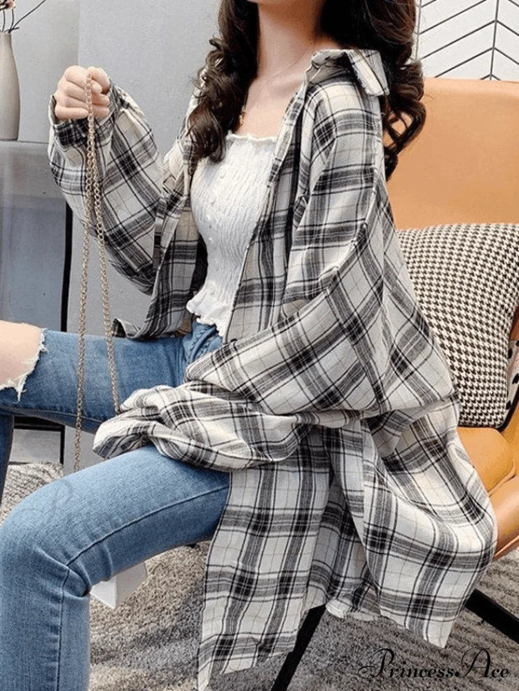 Versatile Plaid Cardigan