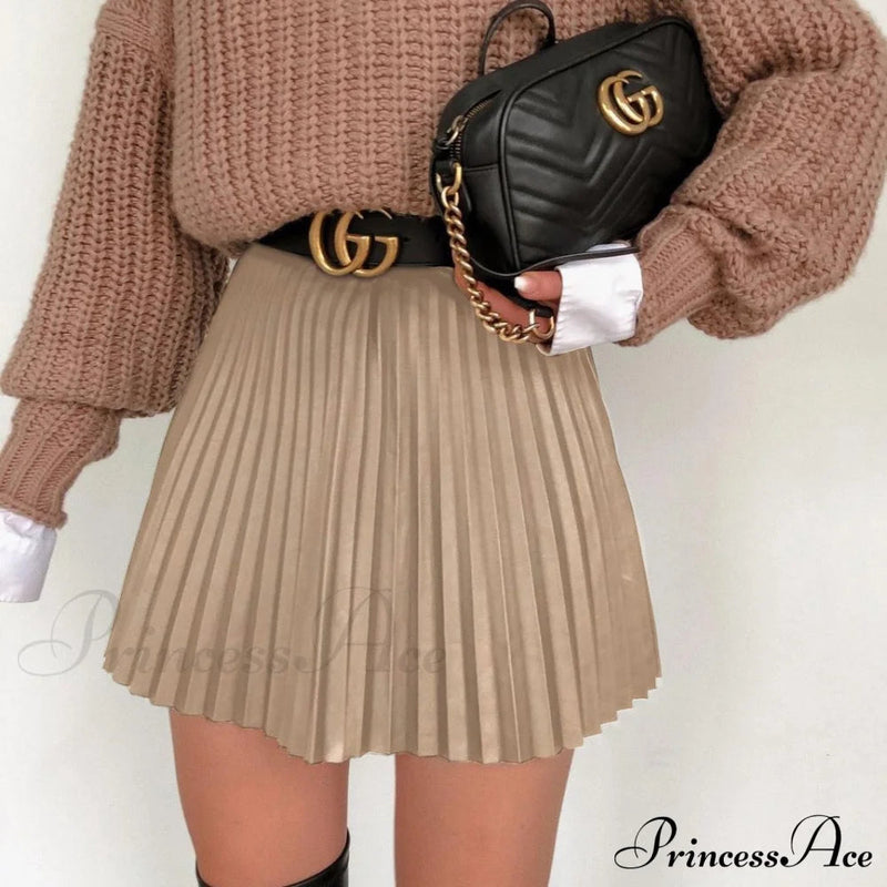 High Waisted A-line Mini Skirt
