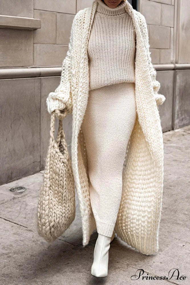Chunky Knit Openwork Cardigan