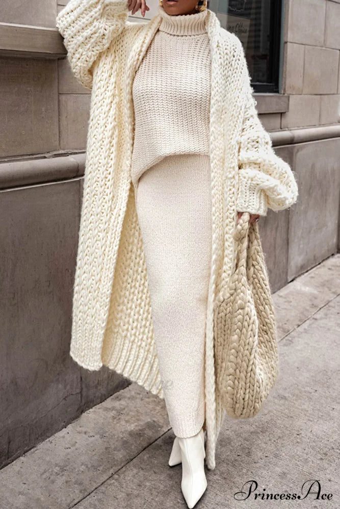 Chunky Knit Openwork Cardigan