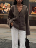 Classic Pocket V-neck Single-breasted Cardigan
