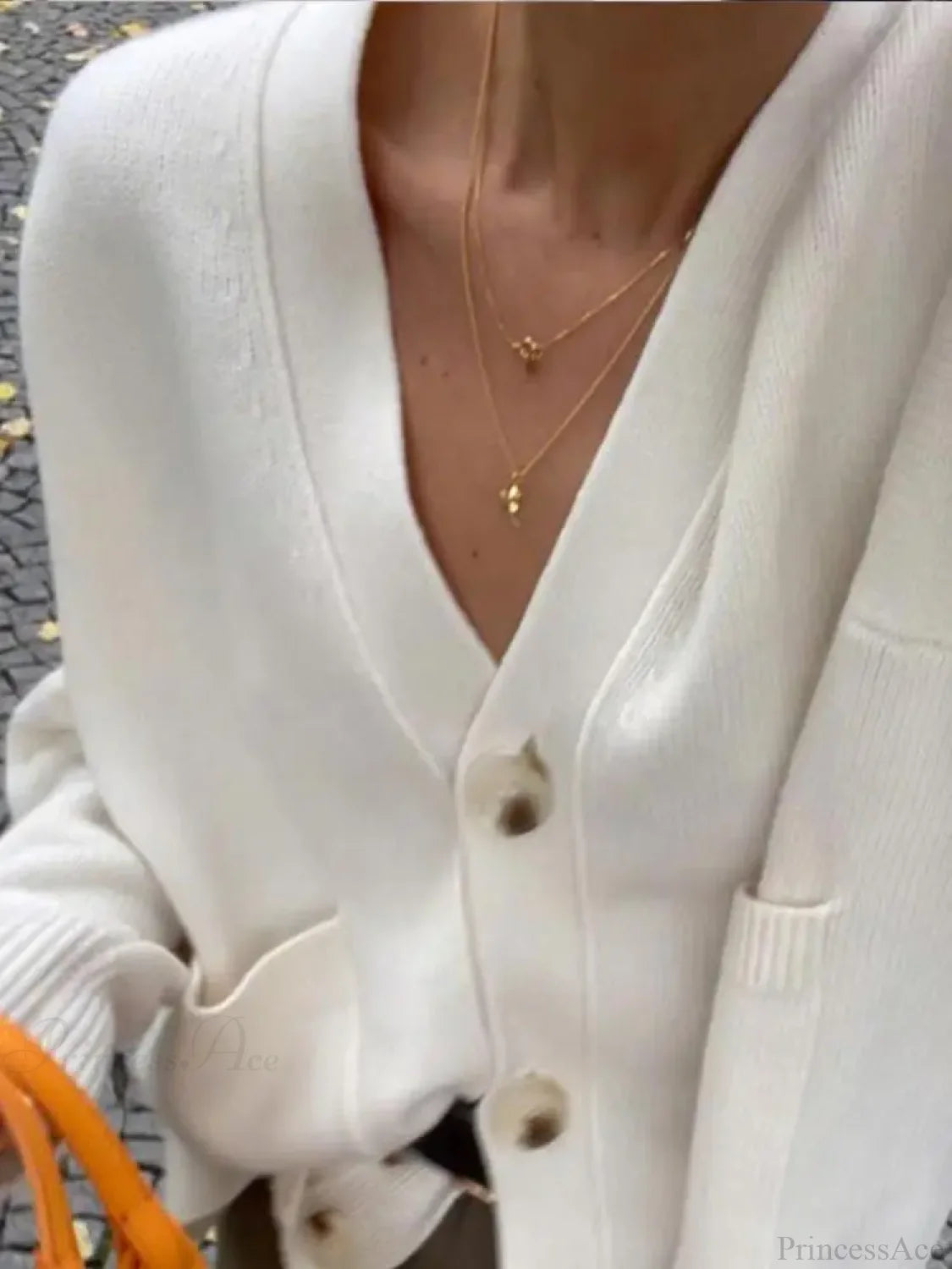 Classic Pocket V-neck Single-breasted Cardigan