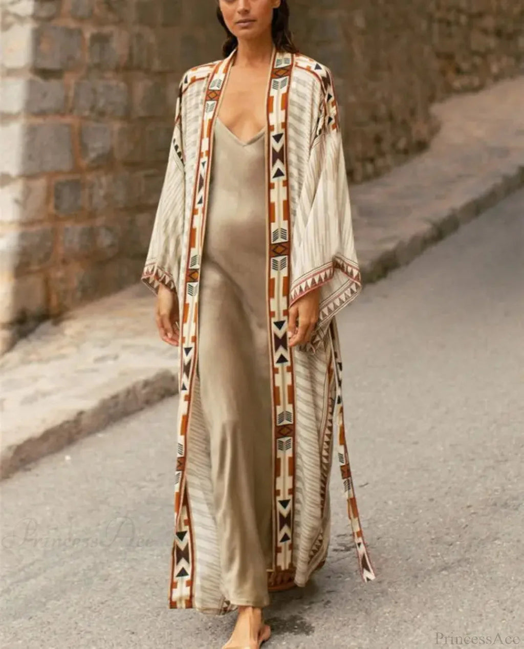 Cotton Print Kimono Cardigan Beach Cover Up