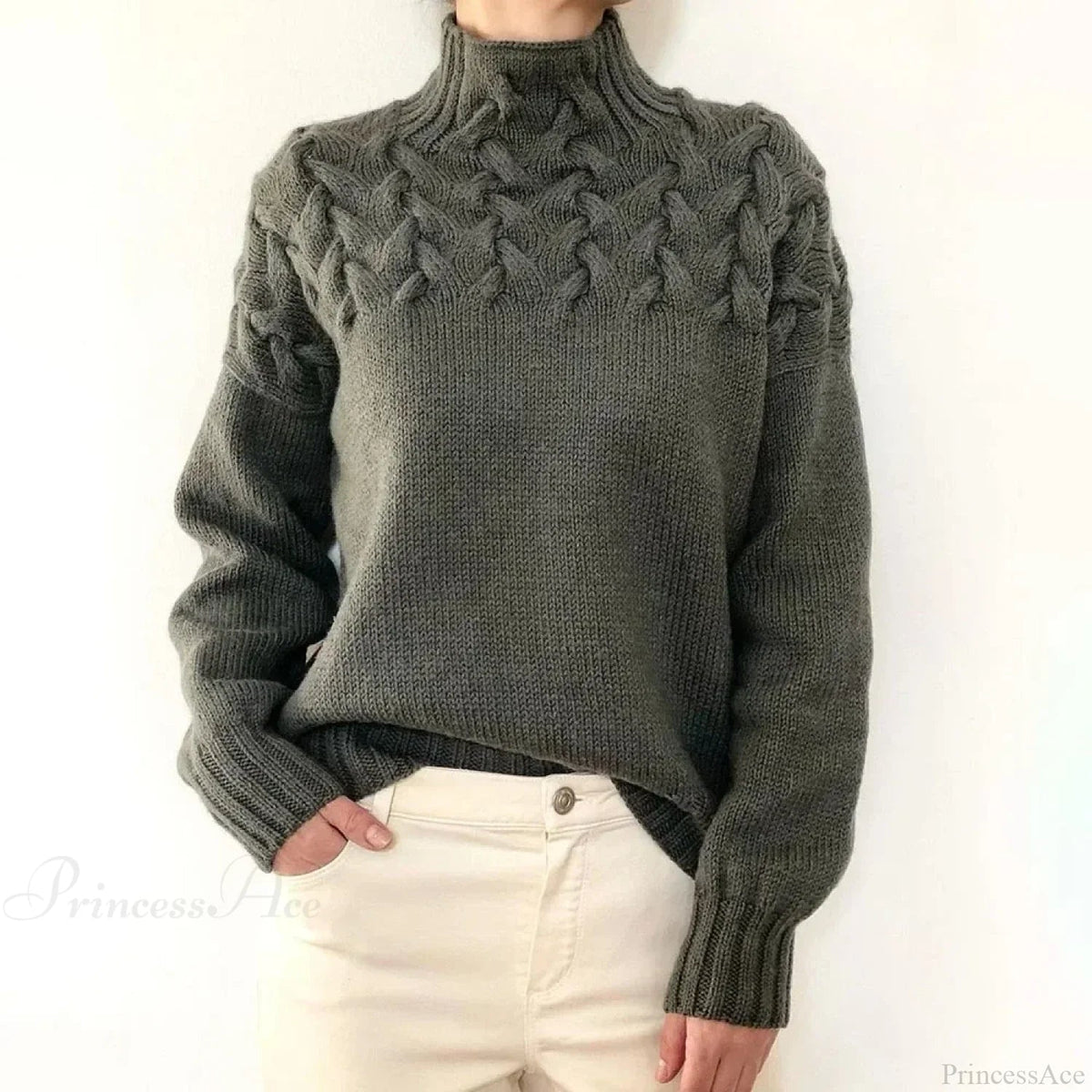 Crochet & Knitted Thick Pink Sweater