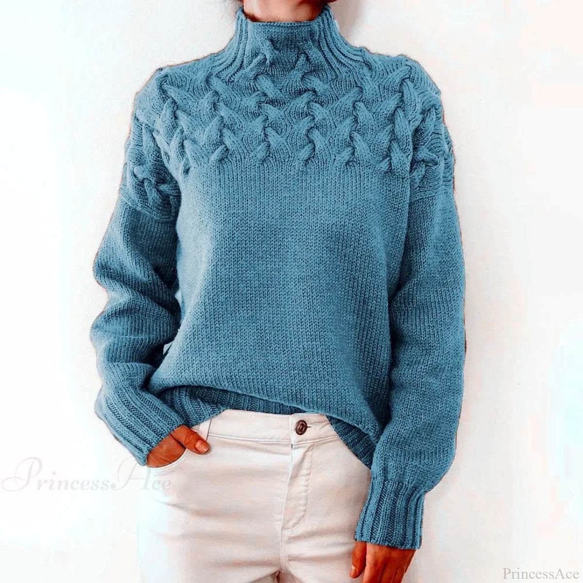 Crochet & Knitted Thick Pink Sweater