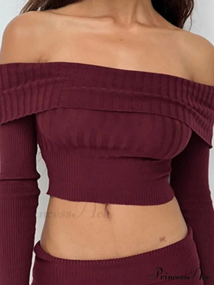 Crop Collared Long-sleeved for Top Sweater