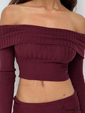 Crop Collared Long-sleeved for Top Sweater