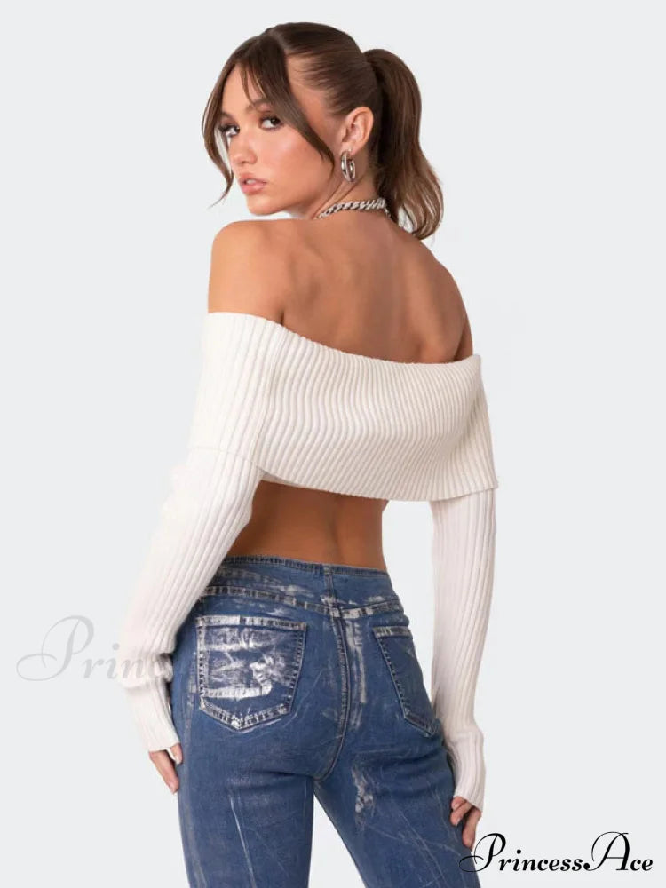 Crop Sweater and Long-sleeved Comfortable Chest-wrapped Top Woolen Sweater