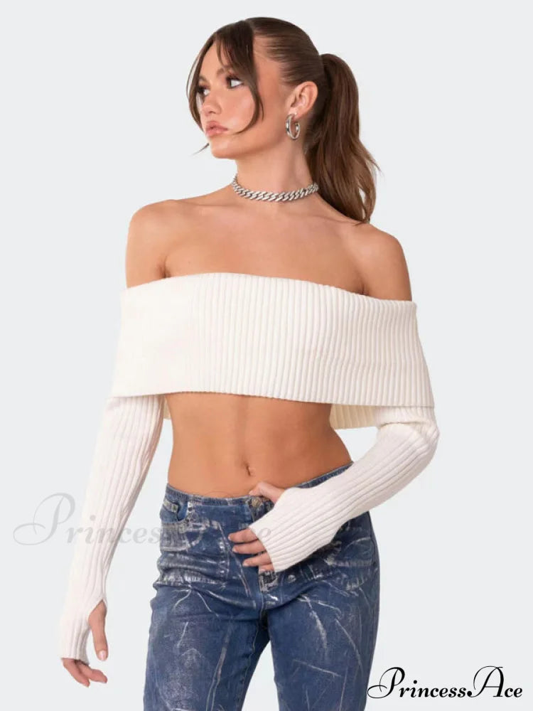 Crop Sweater and Long-sleeved Comfortable Chest-wrapped Top Woolen Sweater