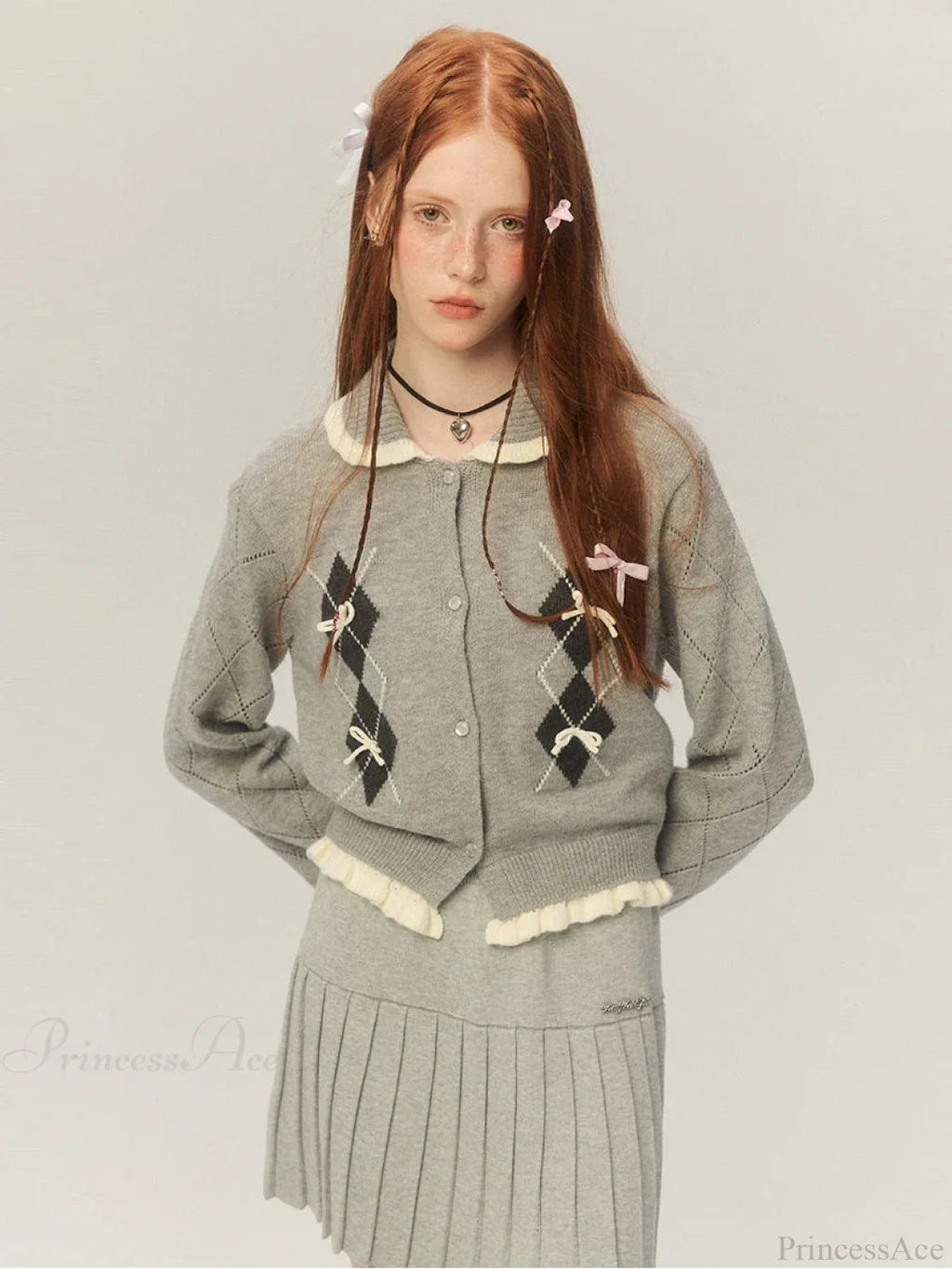 Cropped Bow Aesthetic Cardigan