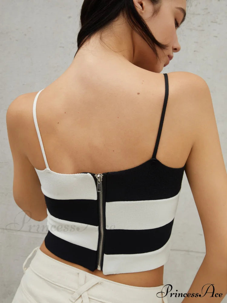 Cross Layer Crop Cami Sweater Vest