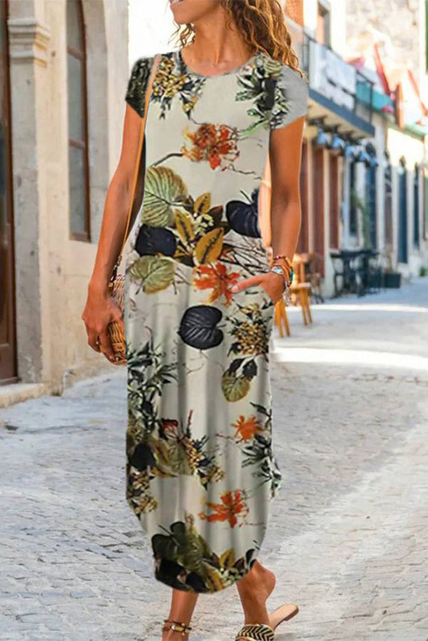 Ada Pocketed Daily /vacation Stretch Midi Dress