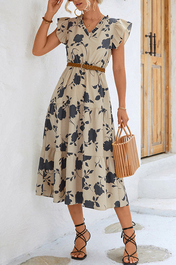 Like a Dream Ruffle Midi Dress
