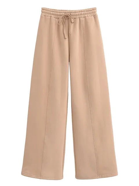 Autumn 2 Piece-set Tracksuit Trousers Outfits Female Slim High Waist Drawstring Clothes Loose ’s Pants Sets
