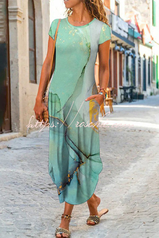 Ada Pocketed Daily /vacation Stretch Midi Dress