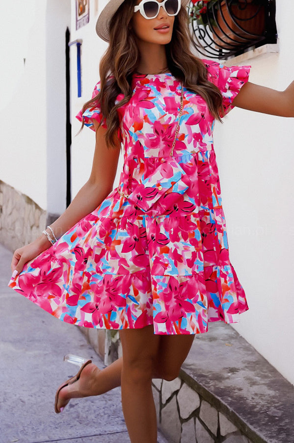 Kissed by the Sun Printed Babydoll Mini Dress