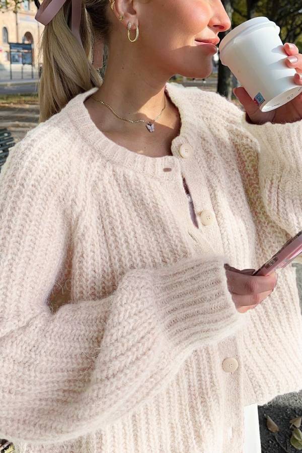 Loose Color Long Sleeve Cardigan Sweater