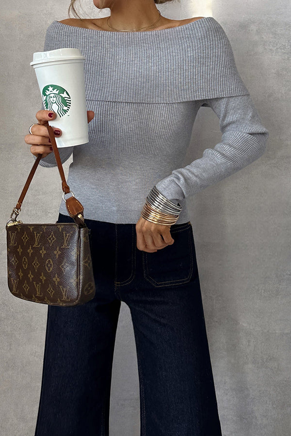 Multi-position Gray Basic Sweater