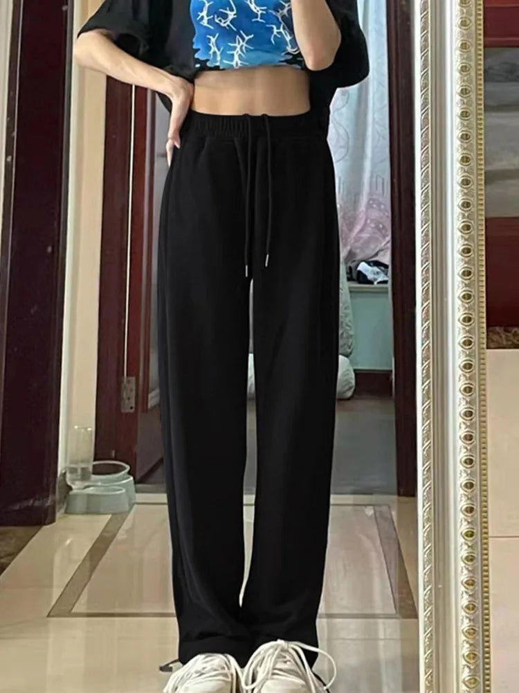 Blue Sweatpants for Summer Baggy Pants High Waist Jogger Wide Leg Trousers Spring ’s Sports Pants Summer Sweatpants