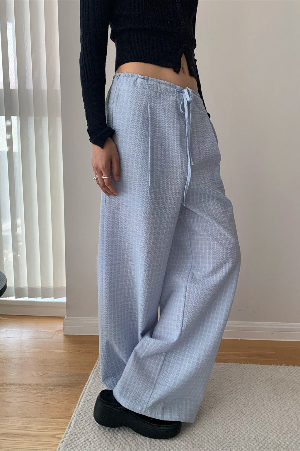 Loose Fit Checkered Pants