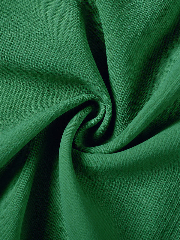 Sleeveless Pleated Color Tied Waist V-neck Midi Dresses