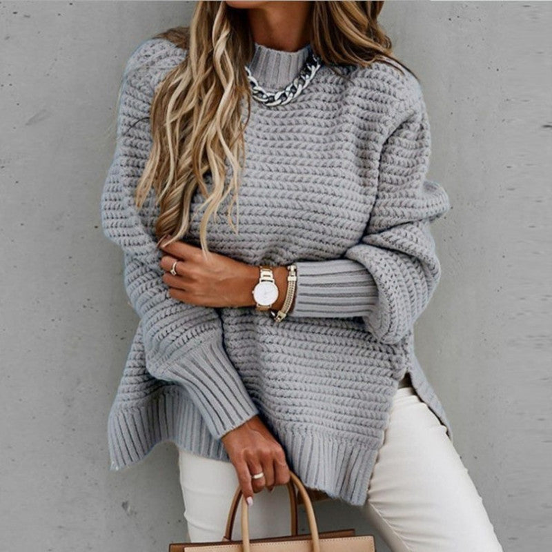 Orinethia – Turtleneck Side-slit Sweater