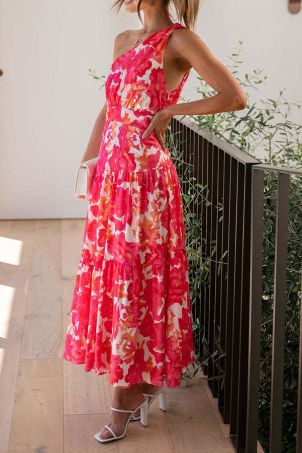 Mid-length Off-the-shoulder Sleeveless Midi Dress
