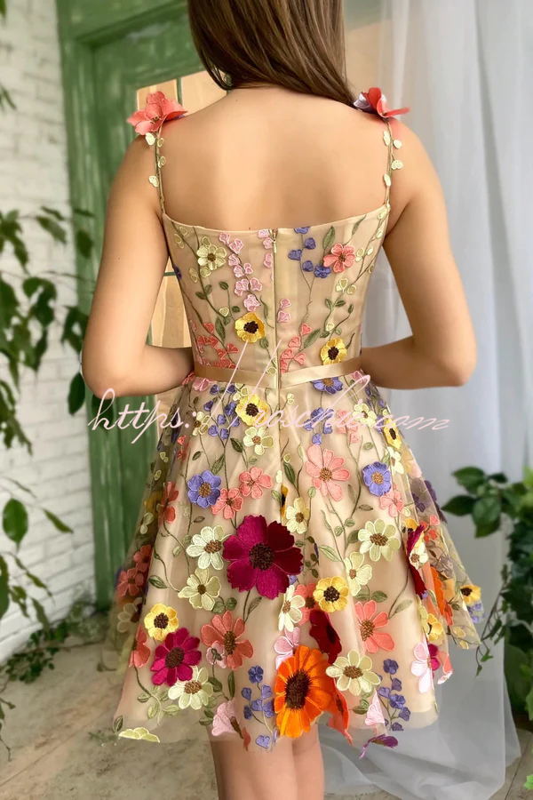 Like a Fairy Embroidery Applique Prom Mini Dress