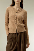 Cable Knit Button Cardigan Sweater