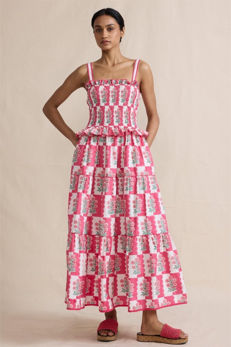 Damla Smocked Cami Maxi Dress