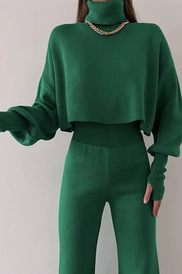 Loose-fitting Long-sleeves Top and Pants Two-piece Set