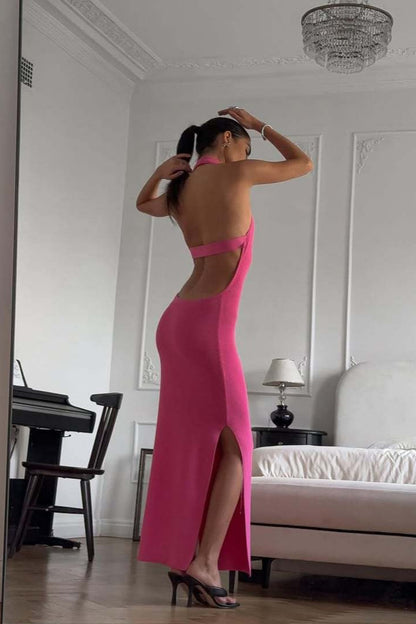 Bodycon Halter Maxi Dress